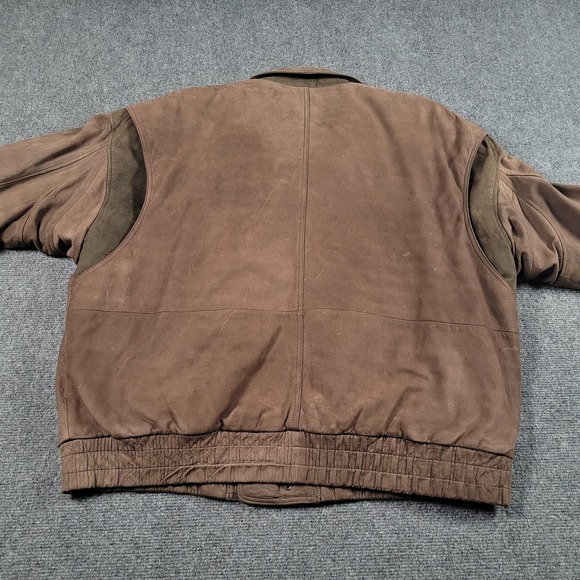 Vtg John Ashford Jacket Men Medium Brown Leather Bomber Quilted Lined Korea READ - Picture 2 of 8